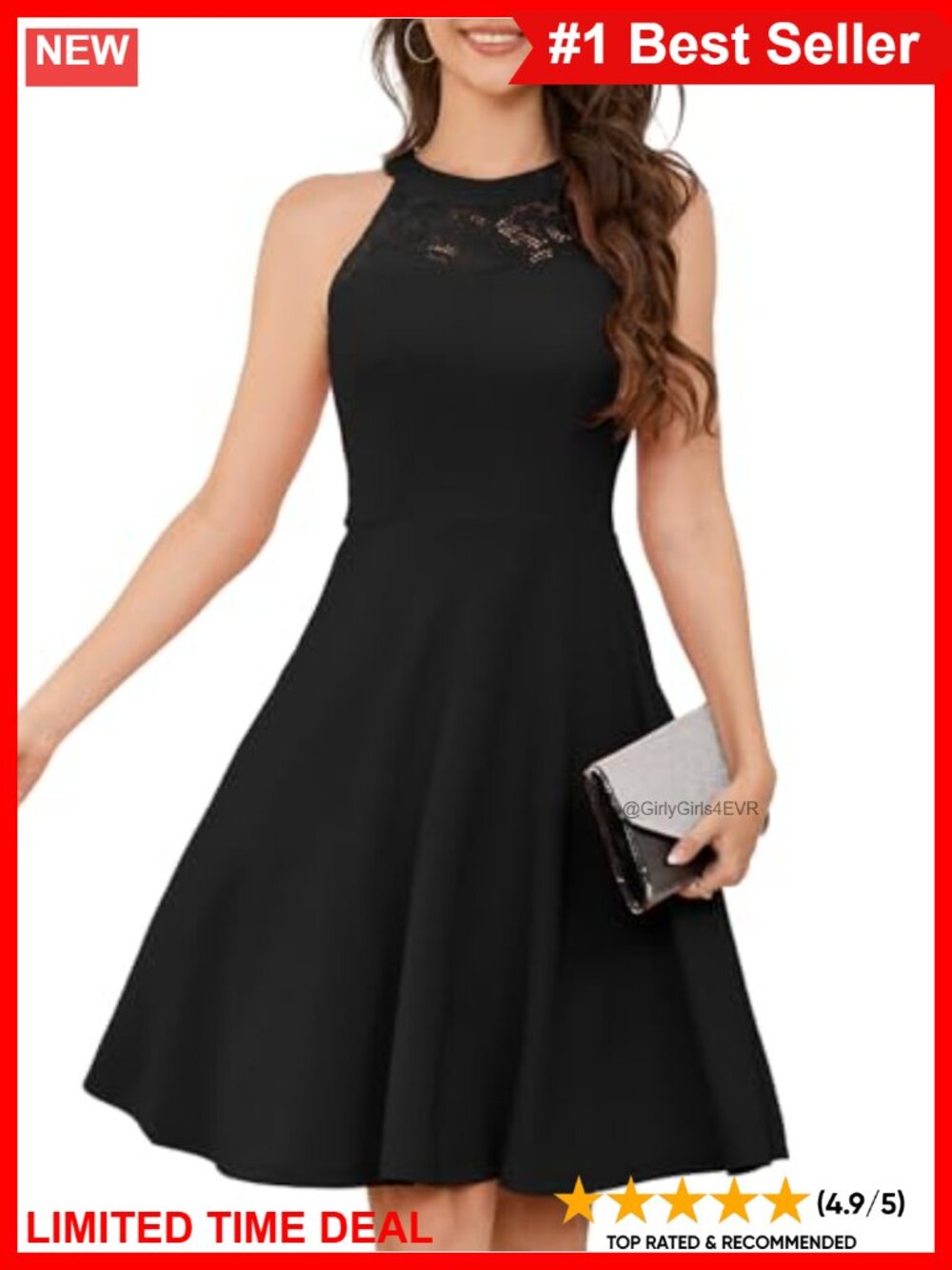 Halter Cocktail Short Prom Homecoming Lace A-Line Dress
